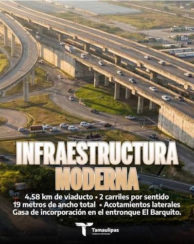 El viaducto Tampico-Altamira avanza como obra clave para la movilidad del sur tamaulipeco