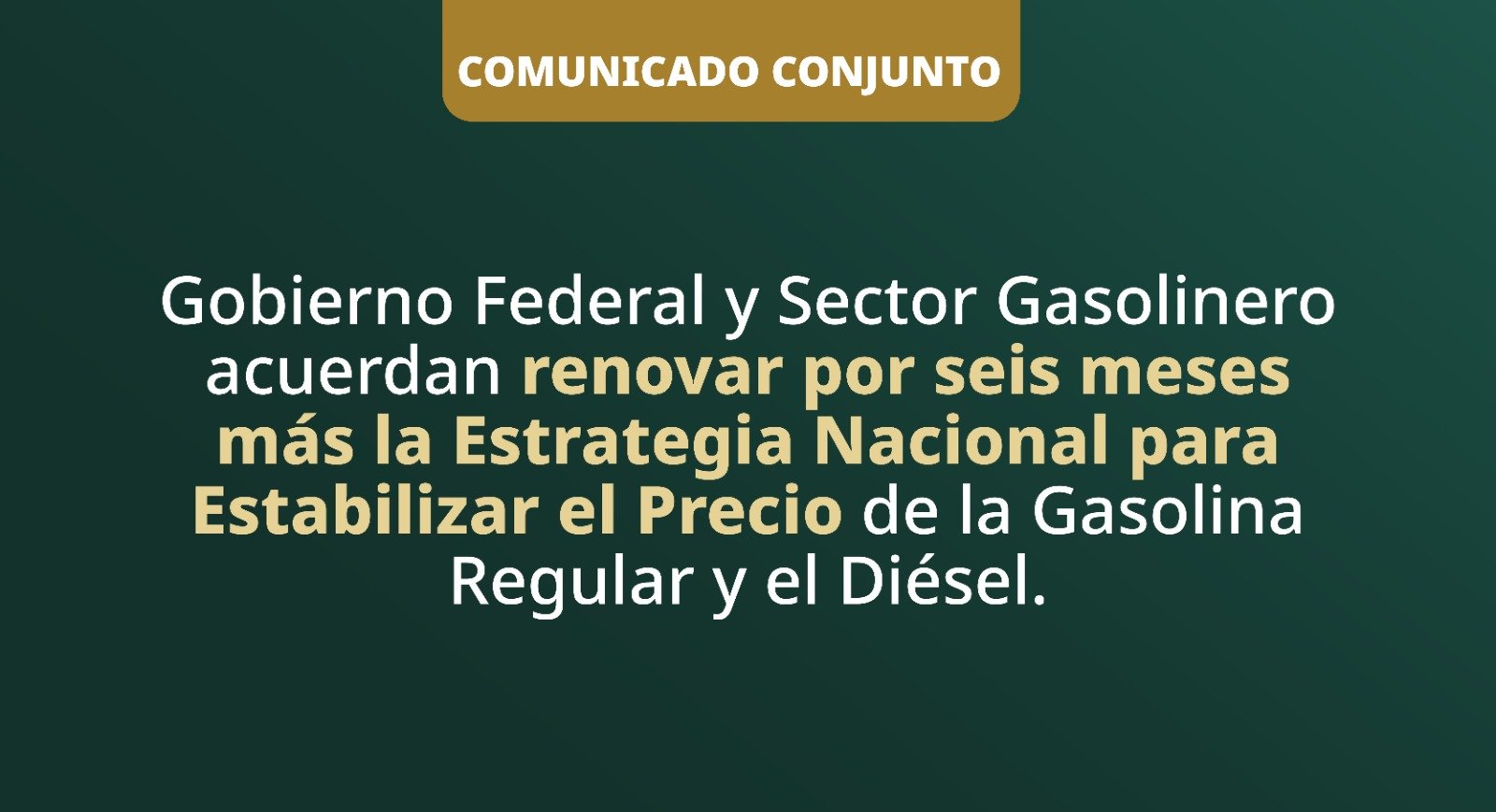 Gobierno y sector gasolinero acuerdan mantener estabilidad en precios de combustibles
